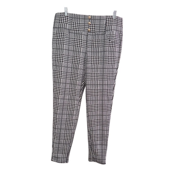 Shein Women’s 14W 1X Curvy Black White Glen Plaid Pull On Elastic Waist Pants - Picture 2 of 3